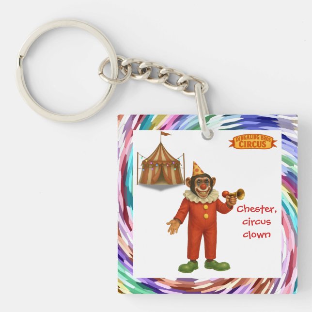 Chester the chimp clown keychain (Front)