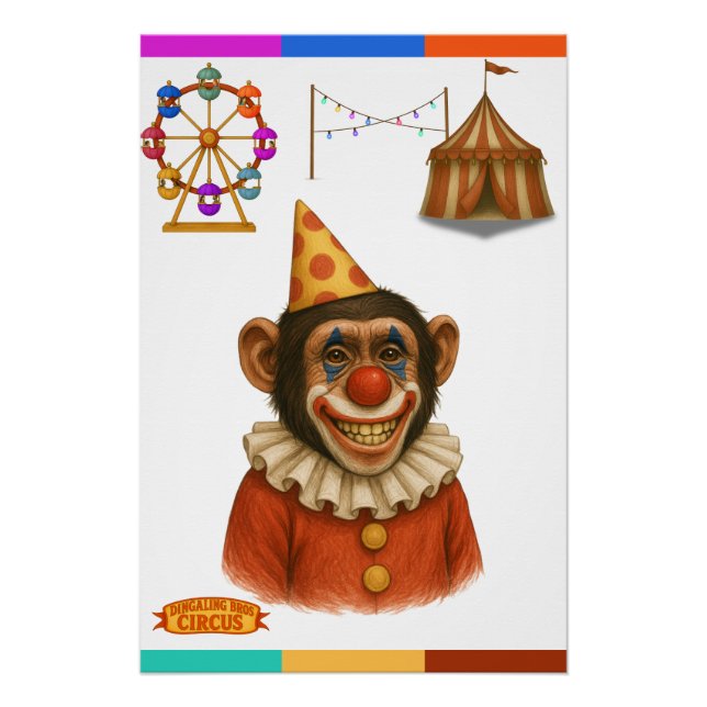 Chester the chimp clown poster (Front)