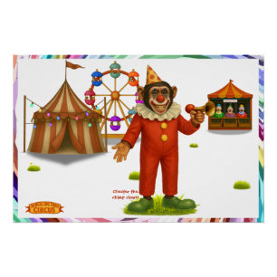 Chester the chimp clown poster