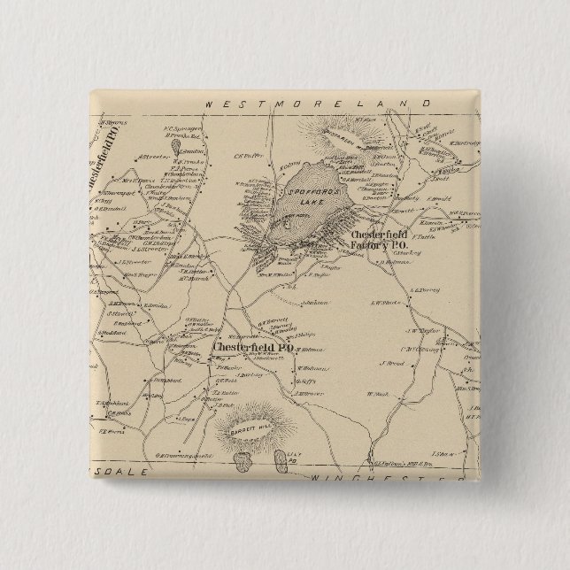 Chesterfield, Cheshire Co 2 Inch Square Button (Front)