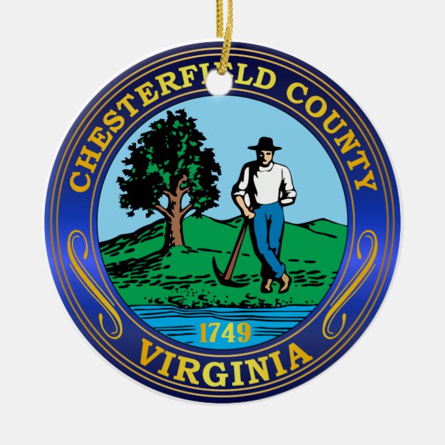 Chesterfield County seal Ceramic Ornament (Front)