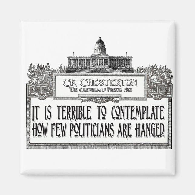Chesterton on Politicians' Hanging Magnet (Front)
