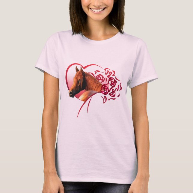 Chestnut Arab Roses T-Shirt (Front)