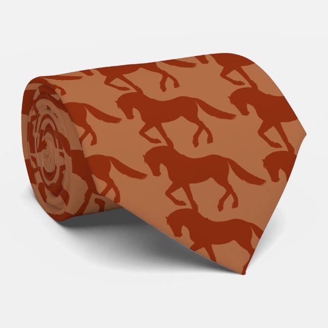 Chestnut Bay Horse Burgundy Cravate à motifs (Roulé)
