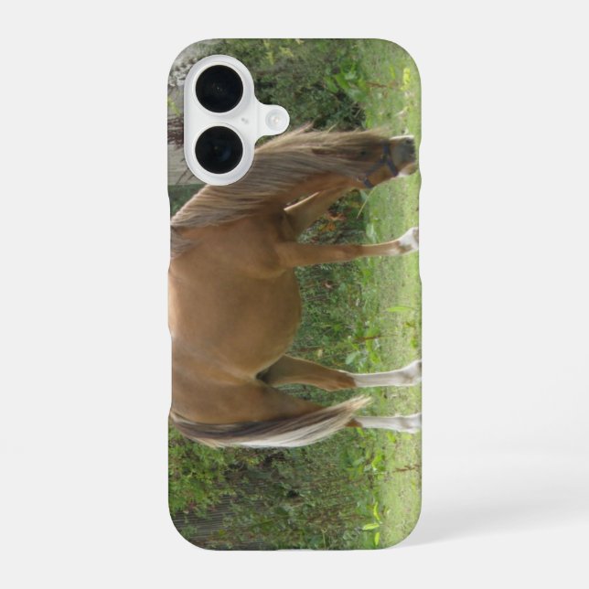 Chestnut Brown Horse Grazing iPhone 16 Case (Back)