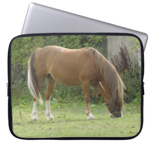 Chestnut Brown Horse Grazing Laptop Bag