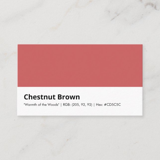 Chestnut Brown | "Warmth of the Woods"  Business Card (Front)