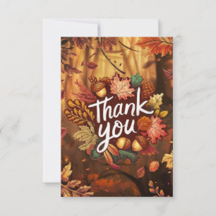 Chestnut Forest Autumn Fall Thank You Card