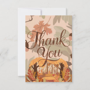 Chestnut Forest Autumn Fall Thank You Card