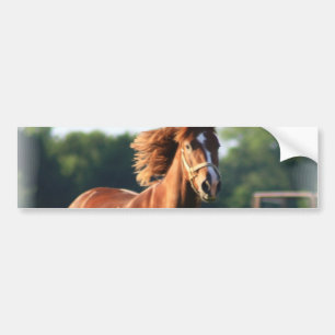 Chestnut Galloping Horse Bumper Sticker