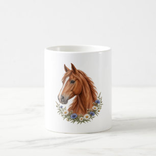 Chestnut Horse Daisies and Blue Cornflowers Mug