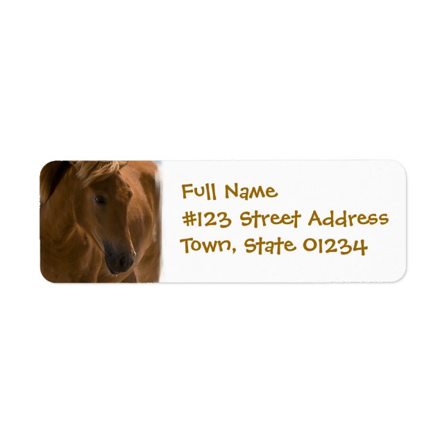 Chestnut Horse Design Return Address Label (Front)