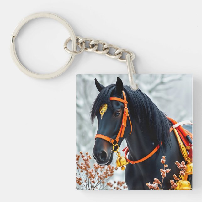 🤎 Chestnut Horse Gift For Equestrian Fans 🤎 Keychain (Front)