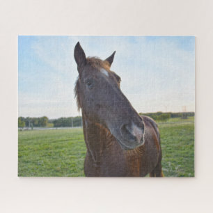 Chestnut Horse Says Hello Jigsaw Puzzle