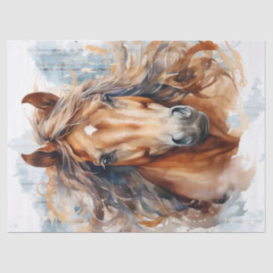 Chestnut Horse Watercolor Decoupage Tissue Paper
