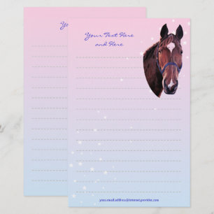 Chestnut Horse with White Star Writing Paper