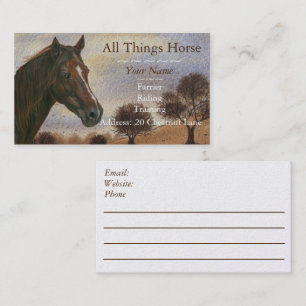 chestnut mare horse art equestrian farrier equine business card