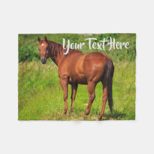 Chestnut Mare Horse Custom Fleece Blanket