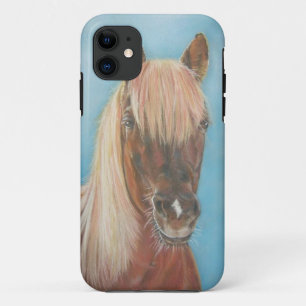 chestnut mare with blonde mane equine art horse iPhone 11 case
