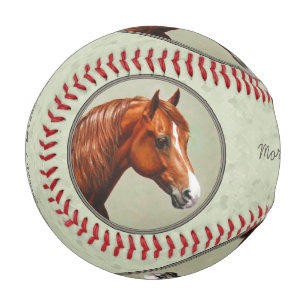 Chestnut Morgan Horse Sage Green Baseball
