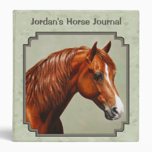 Chestnut Morgan Horse Sage Green Binder
