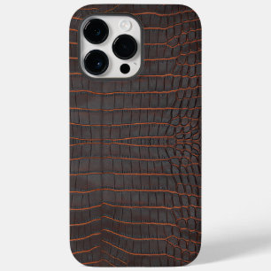 Chestnut Nile Crocodile Texture Print Case-Mate iPhone 14 Pro Max Case