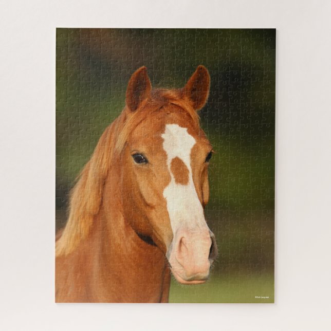 Chestnut Oldenburg Cross Welsh Headshot Jigsaw Puzzle (Vertical)