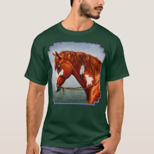 Chestnut Pinto Native American War Horse 1 T-Shirt