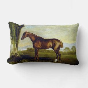 Chestnut Racehorse in a Landscape (George Stubbs) Lumbar Pillow