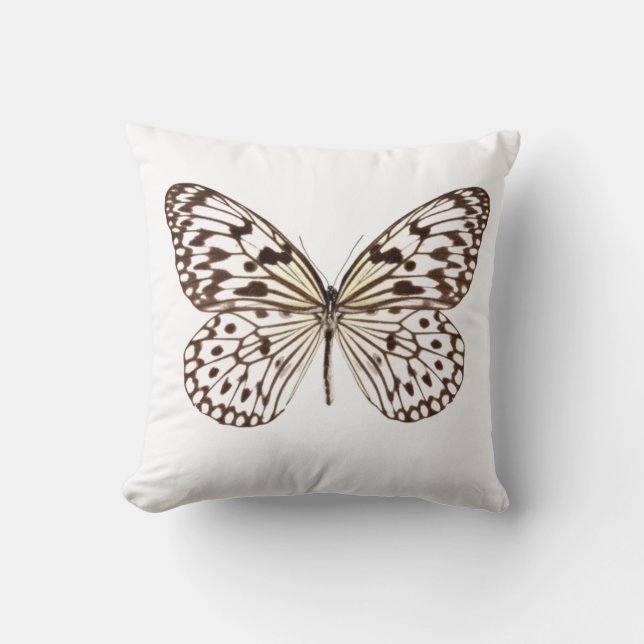 Chestnut Tiger Butterfly Throw Pillow (Front)