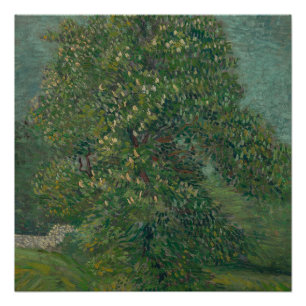 chestnut tree in bloom poster