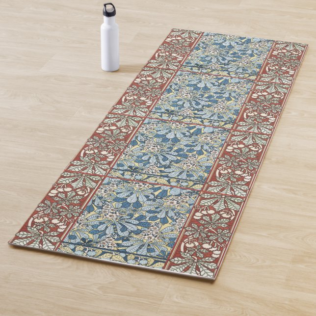 Chestnut Tree,Leaves,Botanical Art Nouveau Yoga Mat (In Situ)