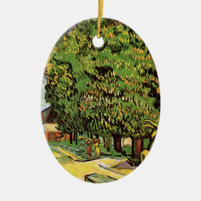 Chestnut Trees in Blossom by Vincent van Gogh Ceramic Ornament (Front)