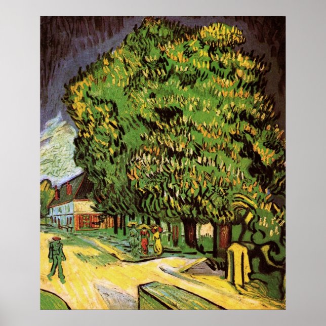 Chestnut Trees in Blossom by Vincent van Gogh Poster (Front)