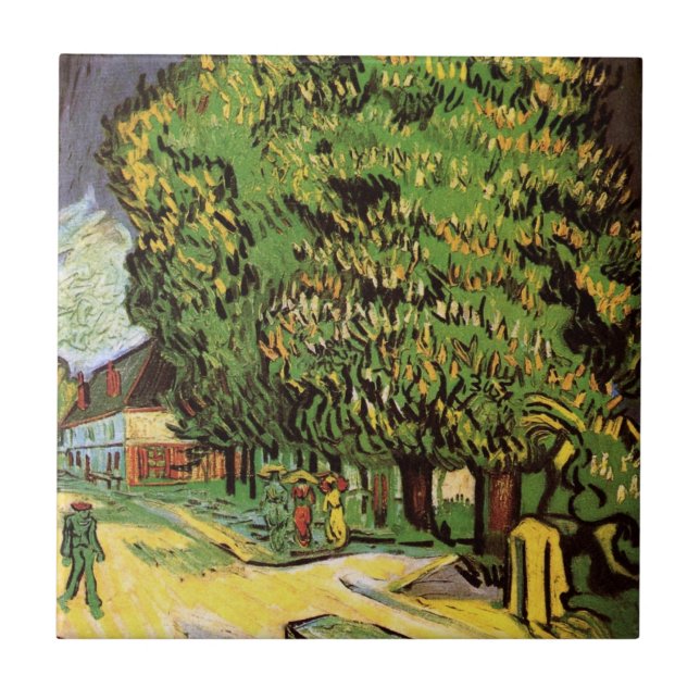 Chestnut Trees in Blossom by Vincent van Gogh Tile (Front)