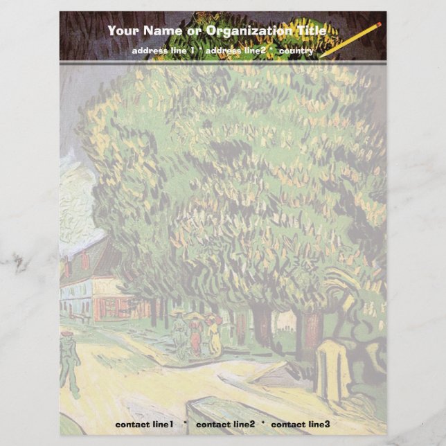 Chestnut Trees in Blossom, Vincent van Gogh. Letterhead (Front)