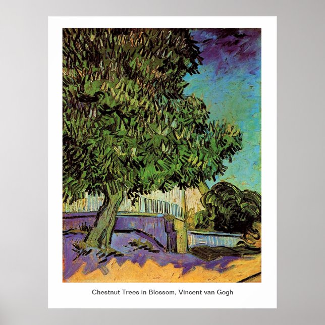 Chestnut Trees in Blossom, Vincent van Gogh. Poster (Front)