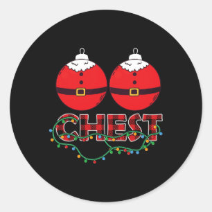 Chestnuts Chest Nuts Christmas Matching Christmas Classic Round Sticker
