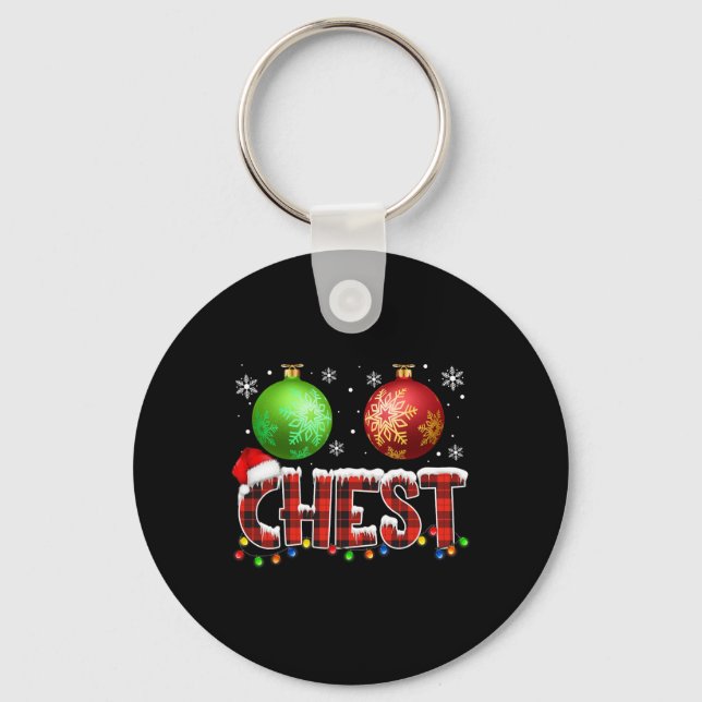 Chestnuts Fun Matching Couples Christmas Lights Nu Keychain (Front)