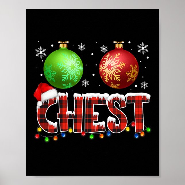 Chestnuts Fun Matching Couples Christmas Lights Nu Poster (Front)