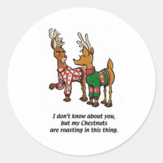 Chestnuts Roasting Classic Round Sticker
