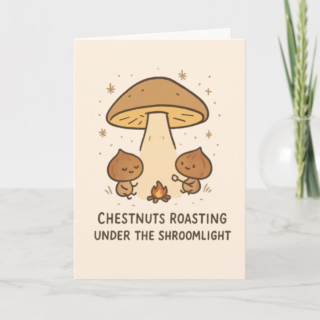 Chestnuts Roasting - Funny Christmas Card (Front)