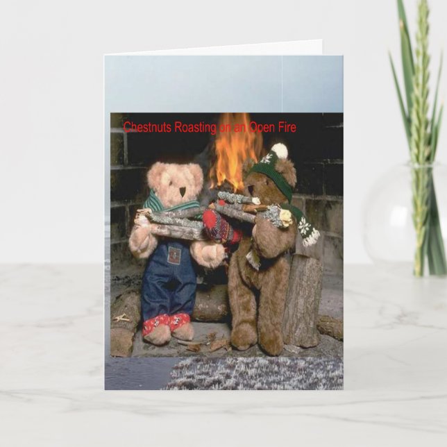 Chestnuts Roasting Holiday Card (Front)