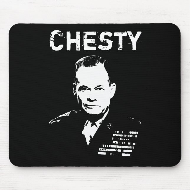 Chesty -- Black and White Mouse Pad (Front)