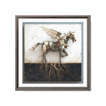 Cheval à ailes mécanique toile étirée Imprimer