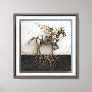 Cheval à ailes mécanique toile étirée Imprimer