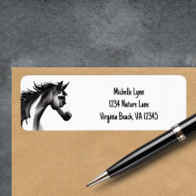 Cheval Abstrait | Adresse noire et blanche