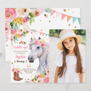 Cheval Anniversaire Invitation fille fille fille r
