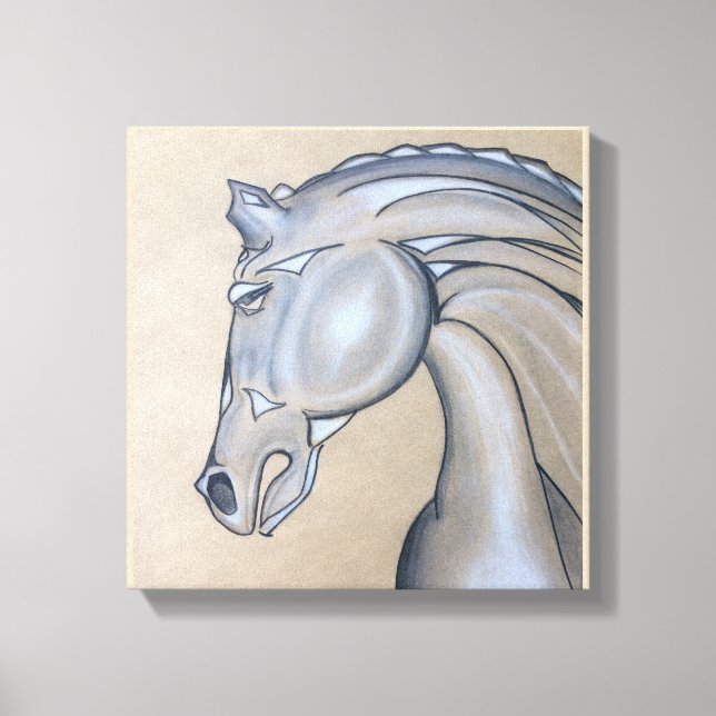Cheval Art déco sur toile (Recto)