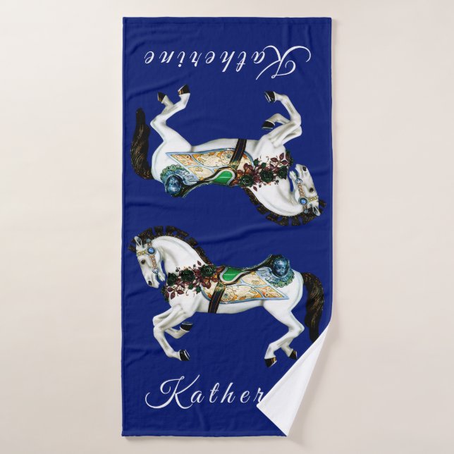 Cheval assez blanc de carrousel (Serviette de bain)